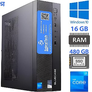 Computador Mini Micro Atx Slim Intel Core I7-3770 - Memoria Ram 16GB- SSD 480GB - Horizontal e Vertical