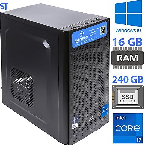 Computador Intel Core i7 3770- Memória Ram 16GB- HD SSD 240GB - Windows 10 - Mouse Pad de Brind