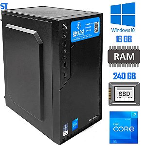 Computador Intel Core i7 3770- Memória Ram 16GB- HD SSD 240GB - Windows 10 - Mouse Pad de Brind