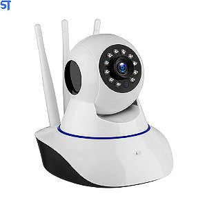 Câmera Ip Sem Fio 360° 3 Antenas Hd Wifi Com Visão Noturna e Alarme - Leon GTS