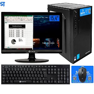 Computador Core i3-2100-HD SSD 128GB -Memória Ram 4GB- Com Monitor 15 HDMI- Teclado, Mouse e MousePad Brinde