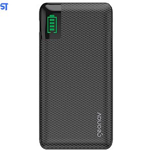 Carregador Portátil Universal 10.000mAh, 2 portas USB + 1 porta USB-C PB10KBK Preto - Geonav