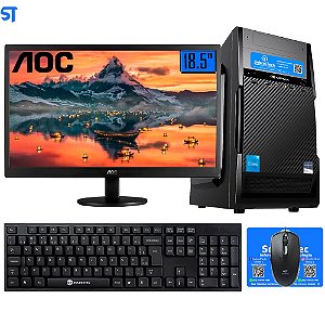 Computador Core i3-2100-HD SSD 240GB Kingston-Memória Ram 8GB- Com Monitor 18.5 AOC  HDMI- Teclado Mouse e MousePad