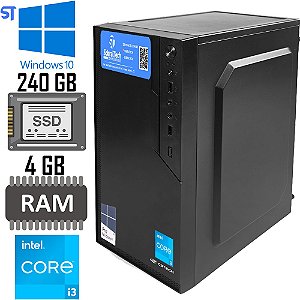 Computador Core I-3 (6100) Geração 6 - | HD SSD 240GB Kingston | Memória Ram 4 Gb DDR4- Windows 10 e MousePad Brinde