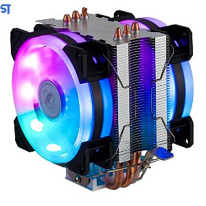 Cooler Gamer Para Processador Dupla Fan LED/Dissipador DX-9107D
