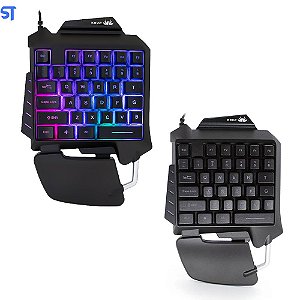 Teclado Gamer RGB Single Hand ( Uma Mão ) KP- TM006 Usb Antigosthing com Led - KNUP