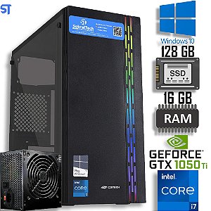 Computador Designer Core i7-3770 -HD SSD 128GB- Memória 16GB -Placa de Vídeo GTX1050TI 4GB -GabMT-G230BK Fonte Real 500W