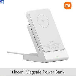 Caregador Magnético Xiaomi S/ Fio 5000mah  iphone 12, 13. 14 - Branco