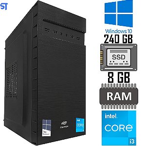 Computador Core i3-2100-SSD 240GB-Memória Ram 8GB-Gab MT-32BK-Windows 10