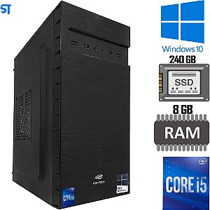 Computador Core i5 3470, SSD 120GB, Memória Ram 4GB, Gab MT-32BK, Windows 10