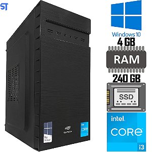 Computador Core i3-2100-SSD 240GB-Memória Ram 4GB-Gab MT-32BK-Windows 10