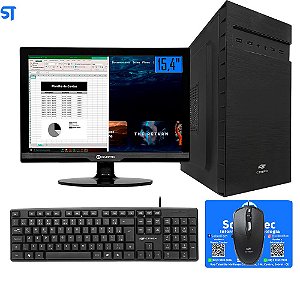 Computador Core i3-2100-HD SSD 240GB -Memória Ram 4GB- Com Monitor 15 HDMI- Teclado, Mouse e MousePad Brind