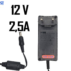 Fonte de Alimentação 12V - 2.5A AC Adapter Ac Bel Pino 5,5mm x 3,3mm Modelo WAG005