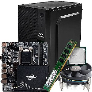 Kit Para Montagem de Computador -Gabinete- Placa Mãe- Processador Core i3- 2130 - Memória DDR3 de 4GB
