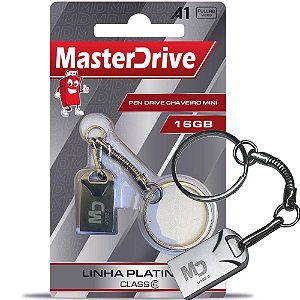 Pen Drive Chaveiro Mini Linha Platinum 16GB Classe 10 - MasterDrive
