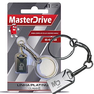Pen Drive Chaveiro Mini Linha Platinum 64GB Classe 6 - MasterDrive