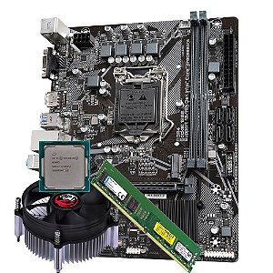 Kit Placa Mãe Gigabyte 1200 Com Processador Celeron G5905 e Memória Ram 4GB DDR4