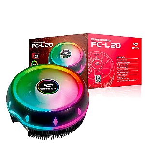 Cooler Fan CPU com LED RGB C3Tech Gaming - FC-L20RGB