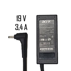 Fonte Notebook Acer 19v 3.4a Pa-1900-04 Plug Pino Fino (3,0 x 1,7mm)