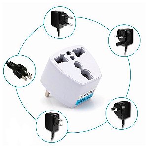 Adaptador de Tomada Elétrica Universal 10A 250V Padrão Internacional Para Brasil - SZ-018