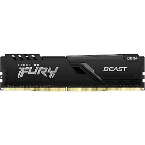Memória Ram Desktop Kingston Fury Beast 8gb 3200mhz DDR4 1.35v Black - KF32C16BB/8