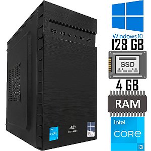 Computador Core i3 2100, HD SSD 128GB, Memória 4GB, GaB MT32BK, Windows10