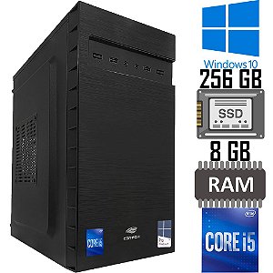 Computador Core i5 2320, SSD 256GB, Memória Ram 8GB, Gab MT-32BK, Windows 10