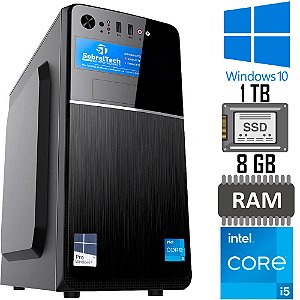 Computador Core i5 10400- SSD 1TB- Memória Ram 8GB 2400 DDR4- H510 Prime-Gab 24V2BK - Leitor de cartão SD- Windows 10