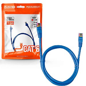 Cabo de Rede Cat.6 PC-ETH6U15BL 1.5 Metros Patch Cord PlusCable - Azul