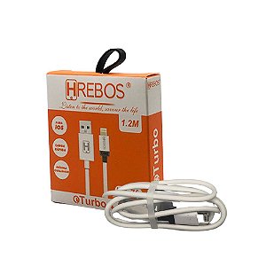Cabo de Carregador para iPhone Lightning para USB Branco Hrebos - HS-70