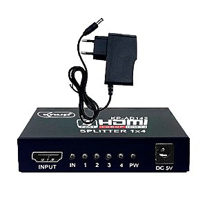 Switch HDMI Splitter Distribuidor Divisor 1 Entreda Para 4 Portas Saída HDMi 3D Full HD 1080p 1.4 KP-AD142