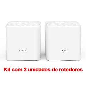 Kit com 2 Roteadores WiFi Mesh 5GHZ E 2.4GHZ AC1200 MW3 Tenda - Branco