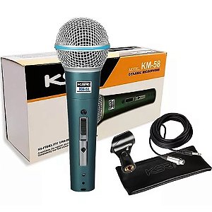 Microfone Proficional KSR KM58 Ksr Pro Beta + Cabo Cachimbo 4Metros + Bag