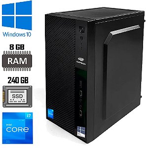 Computador i7 10700F 8GB DDR4 Ram- SSD 240GB - Placa de Video 2GB DDR4- Teclado Mouse e MousePad Windows 10 Pro