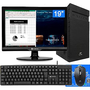 Computador Core i3-3240-SSD 256GB-Memória Ram 8GB-Gab MT-32BK- Com Monitor 19 HDMI e Windows 10 Teclado e Mouse