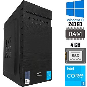 Computador Core I-3 (6100) Geração 6 -Afox | SSD 240GB Kingston | Memória Ram 4 Gb DDR4-Cosair Windows 10 e MousePad Bri