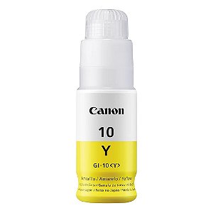 Garrafa de Tinta Canon GI 10Y Amarela 7.700 Paginas para Mega Tank G6010 G7010
