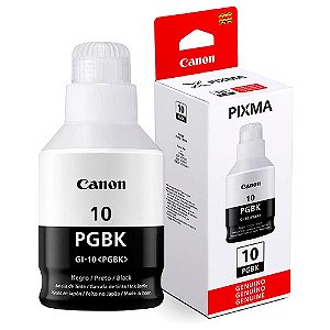 Garrafa de Tinta Canon GI 10Bk Preta 8.300 Paginas para Mega Tank G6010 G7010 GM2010 GM4010