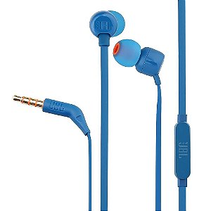 Fone de Ouvido Intra-Auricular JBL Tune 110  JBLT110BLUAM- Azul Com Microfone
