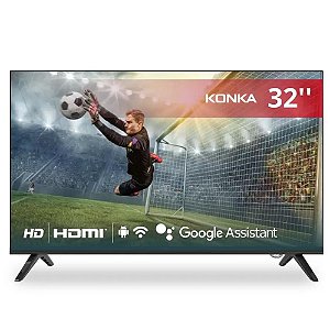 Smart TV LED 32" Nokia Design Sem Bordas, Google Assistant e Android TV Com Bluetooth Konka KDG32RR680LN