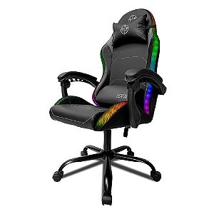 Cadeira Gamer TGT Heron, RGB, Reclinável Couro PU Preto, TGT-HR-RGB01