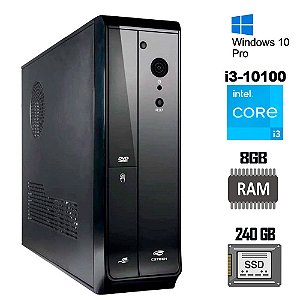 Computador Slim, Core I3-10100 - 8GB RAM - SSD 240GB - Gab C3Tech Slim, Windows 10