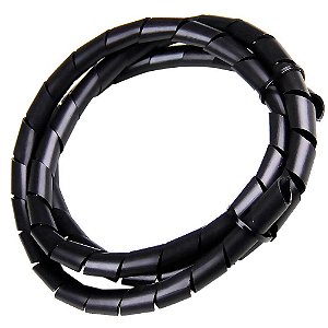 Organizador Espiral Para Cabos E Fios, Diametro 19mm X 2 Metros - Preto