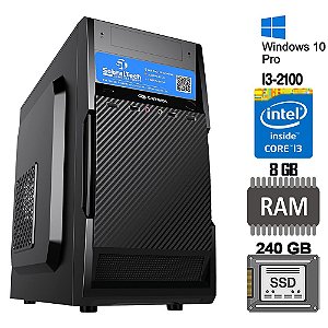 Computador Core i3-2100 -SSD 240GB - Ram 8GB - Windows 10 - Gab MT25V2BK - Fonte Real 500W - Brinde Mouse Pad