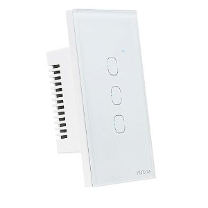 Interruptor Touch Inteligente Compatível Com Alexa Com 3 Teclas EWS 1003 Branco Intelbras