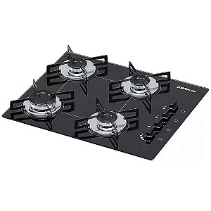Fogão Cooktop Gás Chamalux 4 Bocas Ultra Chama Preto 127V/220V
