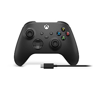 Controle Sem Fio Para Xbox Series X Original Microsft Com Cabo USB, Carbon Black