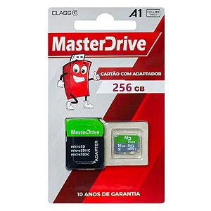 Cartão de Memória 256GB MicroSD Com Adaptador MasterDrive