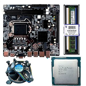 Kit Upgrade Montagem Placa Mãe H81 + Processador Core i5-4570 + Memória Ram 8GB DDR3 + Cooler Para Processador KP-VR302