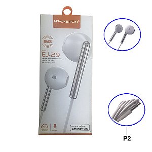 Fone De Ouvido Stereo Com Microfone H'maston Ej-29 Branco